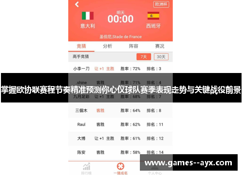 掌握欧协联赛程节奏精准预测你心仪球队赛季表现走势与关键战役前景